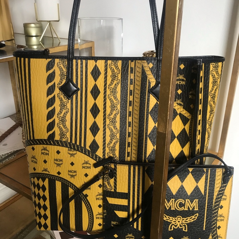 MCM vintage tote bag with matching pouch